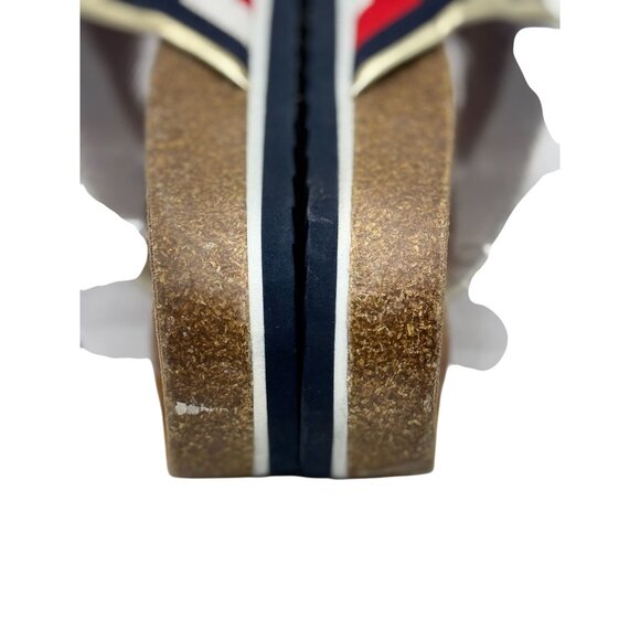 Tommy Hilfiger Womens Flag Stripe Summer Comfortable Sandals Sz 8.5 Tan/Blue/Red - Picture 13 of 13